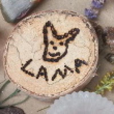 Kreative Lama-Holzscheibe